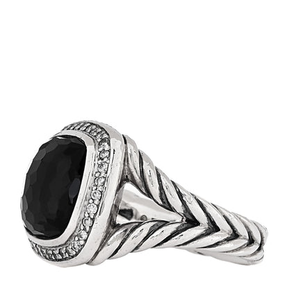David Yurman Sterling Silver Diamond Black Orchid 11mm Albion Ring 54 6.75 3 of 5