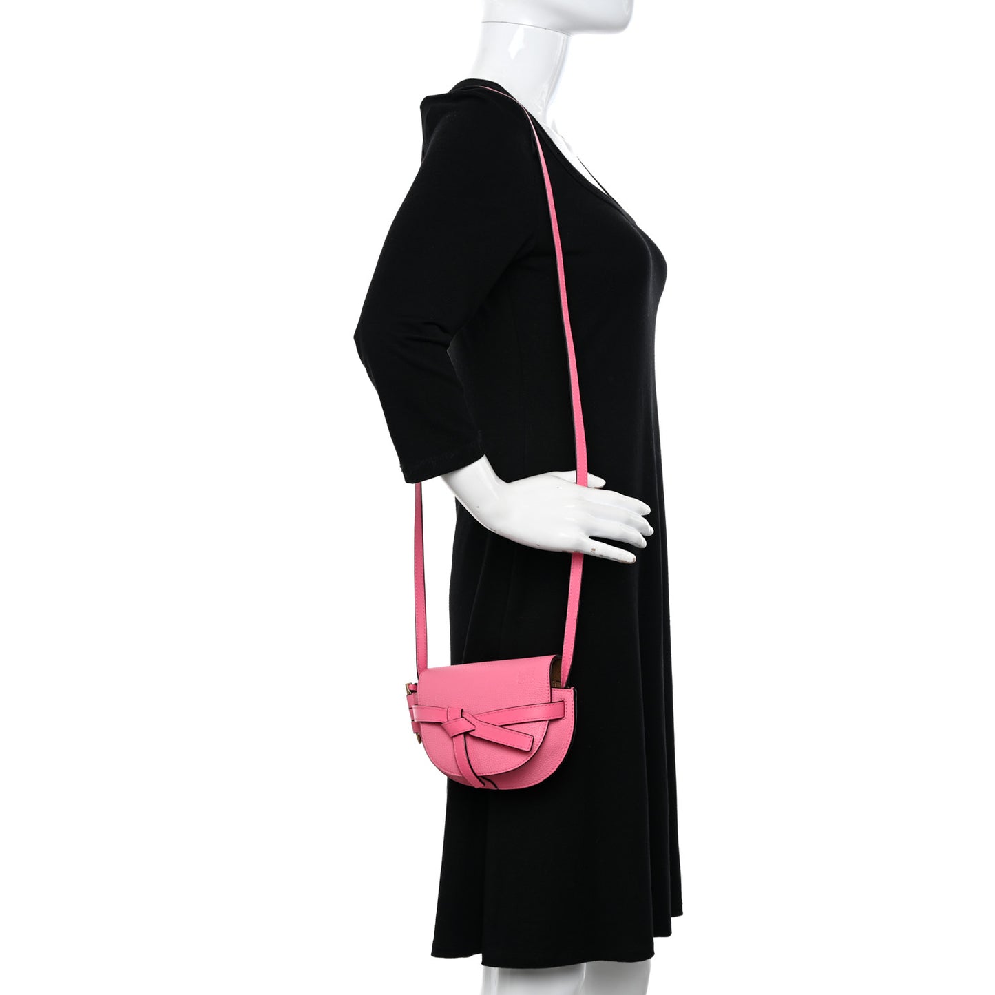 Grained Calfskin Mini Gate Crossbody Bag Wild Rose