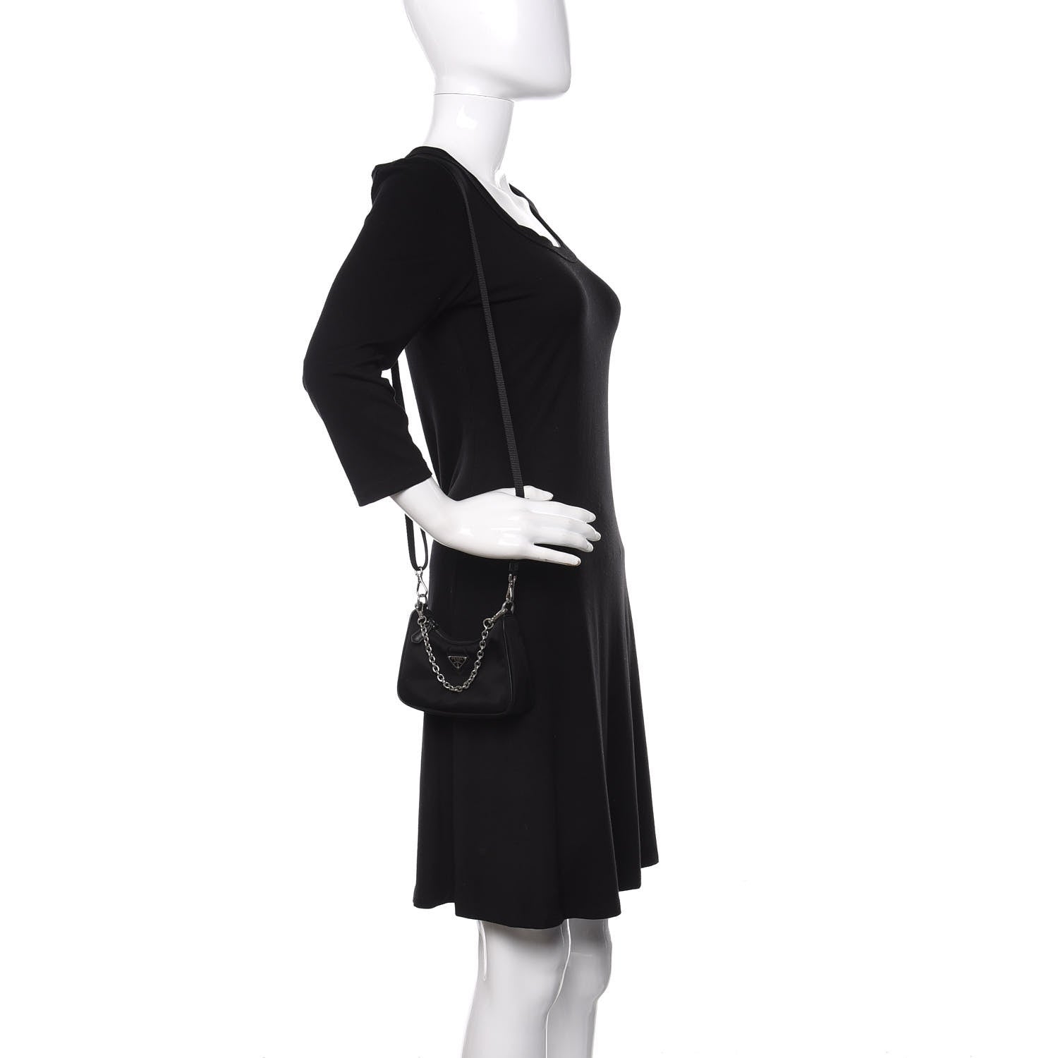Prada Tessuto Nylon Mini Re-Edition 2000 Shoulder Bag Black 2 of 11