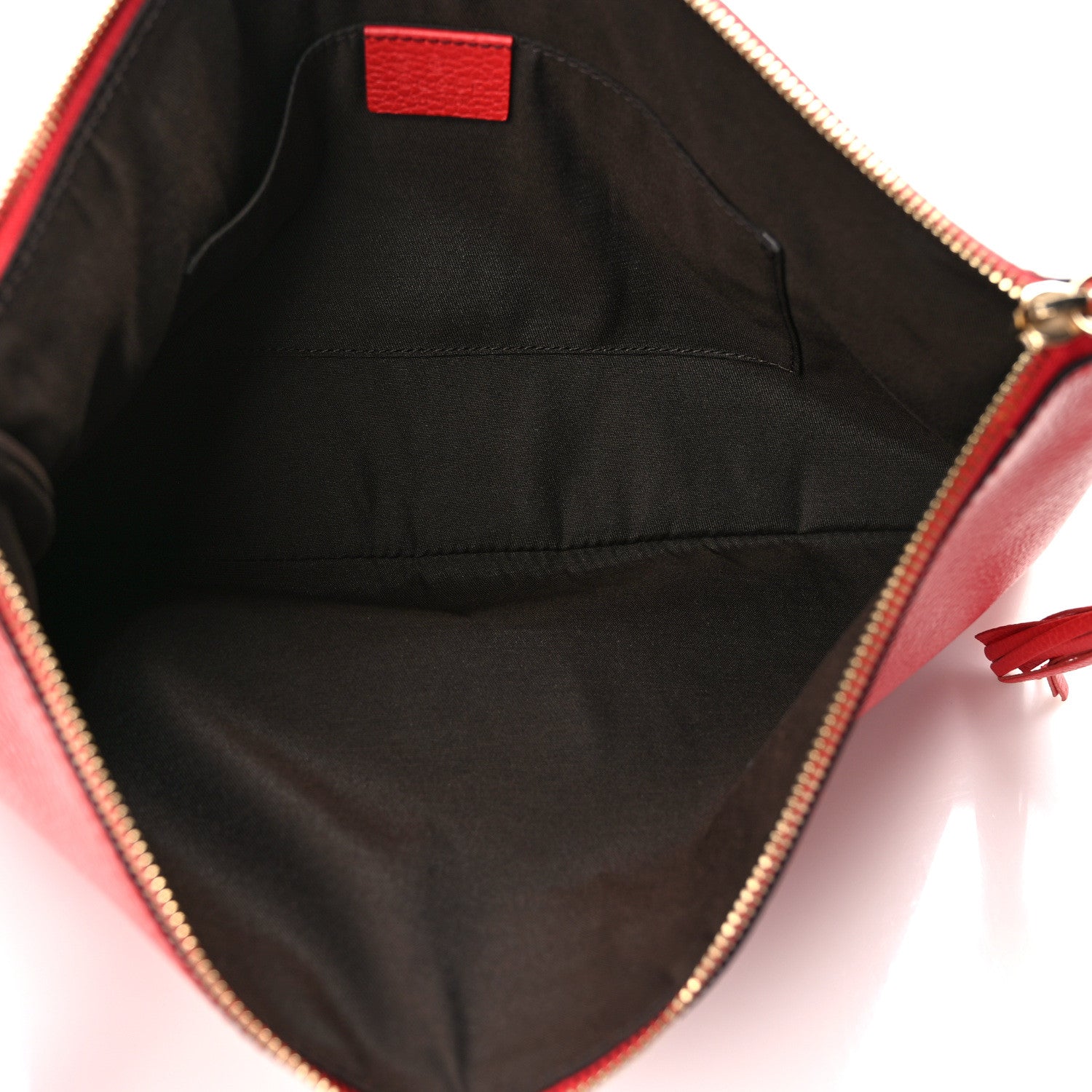 Gucci Calfskin Large Bamboo Clutch Red 5 of 7