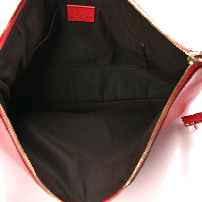 Gucci Calfskin Large Bamboo Clutch Red 5 of 7