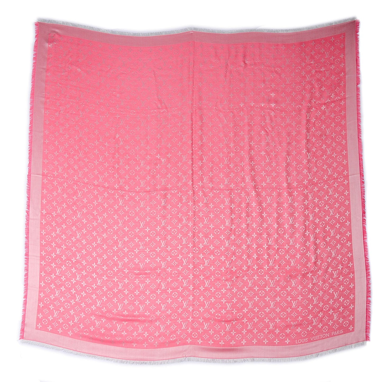 Silk Wool Monogram Denim Shawl Pivoine