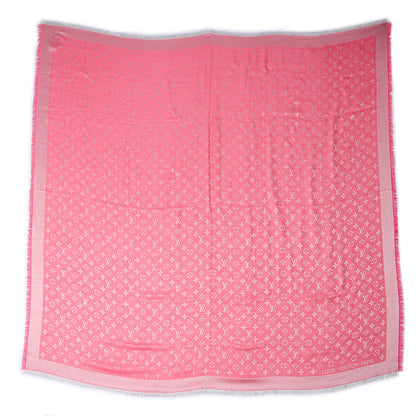 Louis Vuitton Silk Wool Monogram Denim Shawl Pivoine 3 of 5