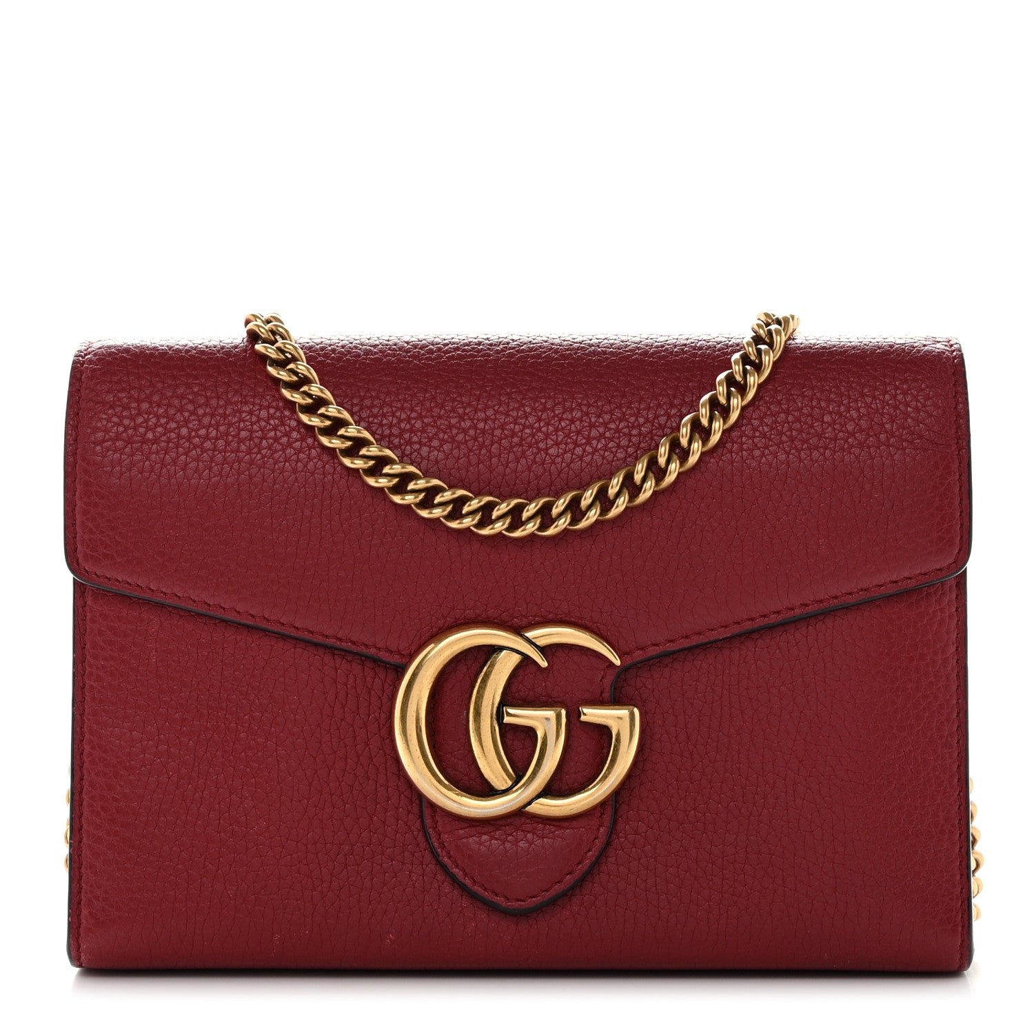 Gucci Cellarius Calfskin GG Marmont Chain Wallet Dry Rose 1 of 13