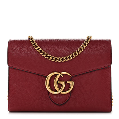 Gucci Cellarius Calfskin GG Marmont Chain Wallet Dry Rose 1 of 13