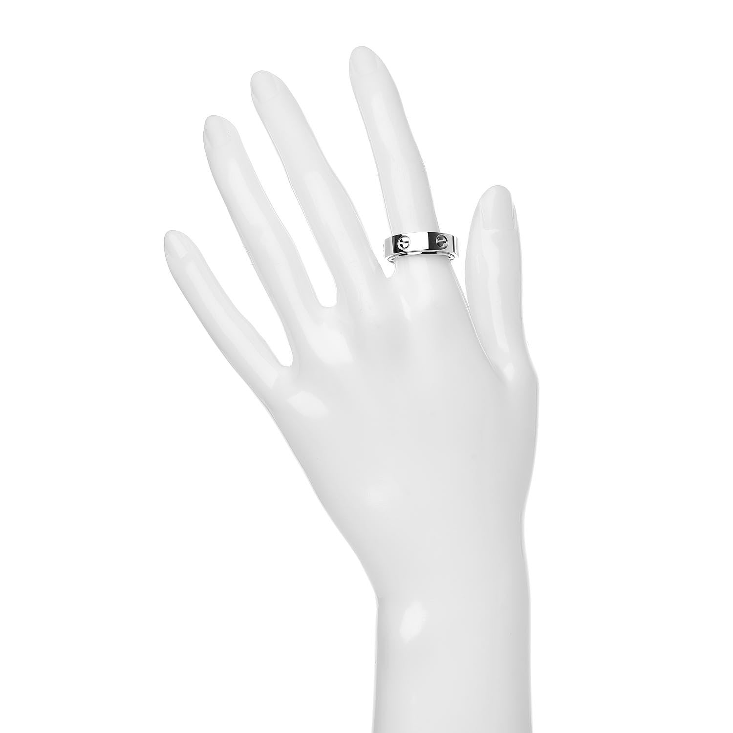 Cartier 18K White Gold 5.5mm Astro LOVE Ring 52 6 2 of 5