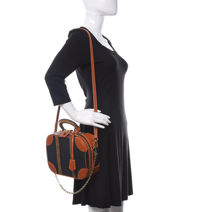 Louis Vuitton Calfskin Reverse Monogram Valisette PM Navy Caramel 2 of 12