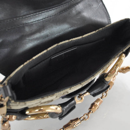 Gucci Monogram Web Horsebit Flap Bag 4 of 6