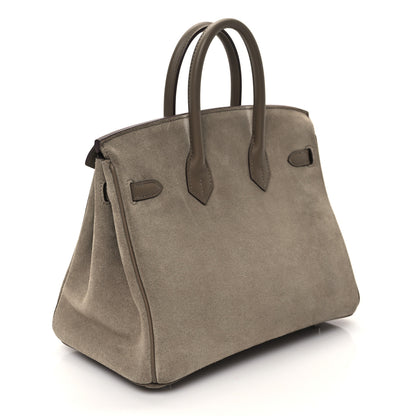 Hermes Veau Doblis Swift Grizzly Birkin 25 Gris Caillou Etoupe 3 of 11