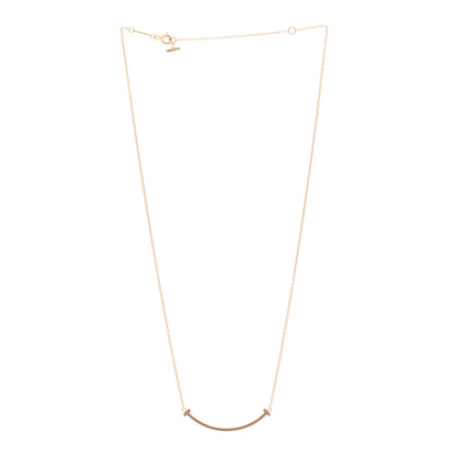 Tiffany 18K Rose Gold Small T Smile Pendant Necklace 3 of 5