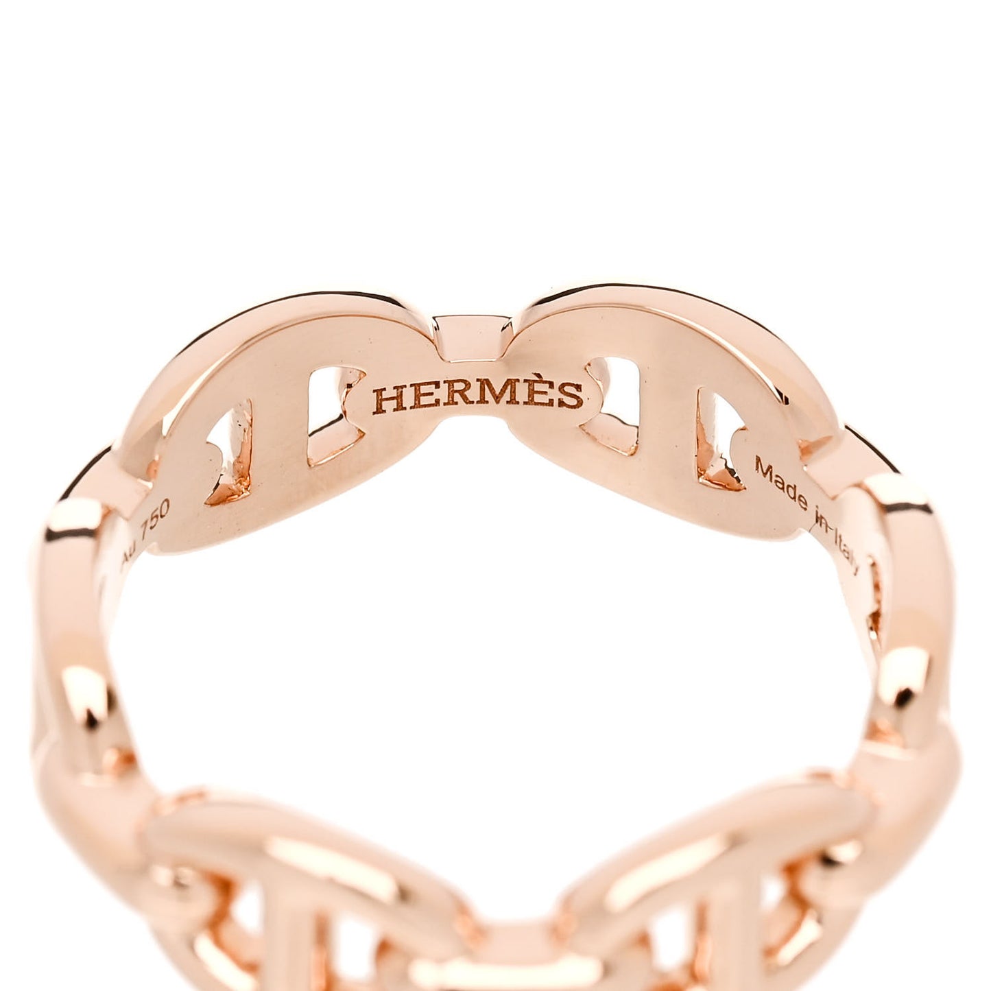 18K Rose Gold PM Chaine d'Ancre Enchainee Ring 48 4.5