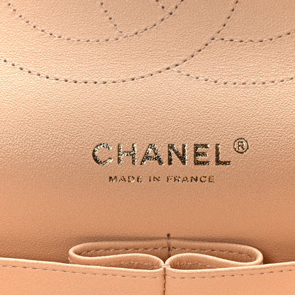 Chanel Caviar Chevron Quilted Jumbo Double Flap Beige 6 of 9