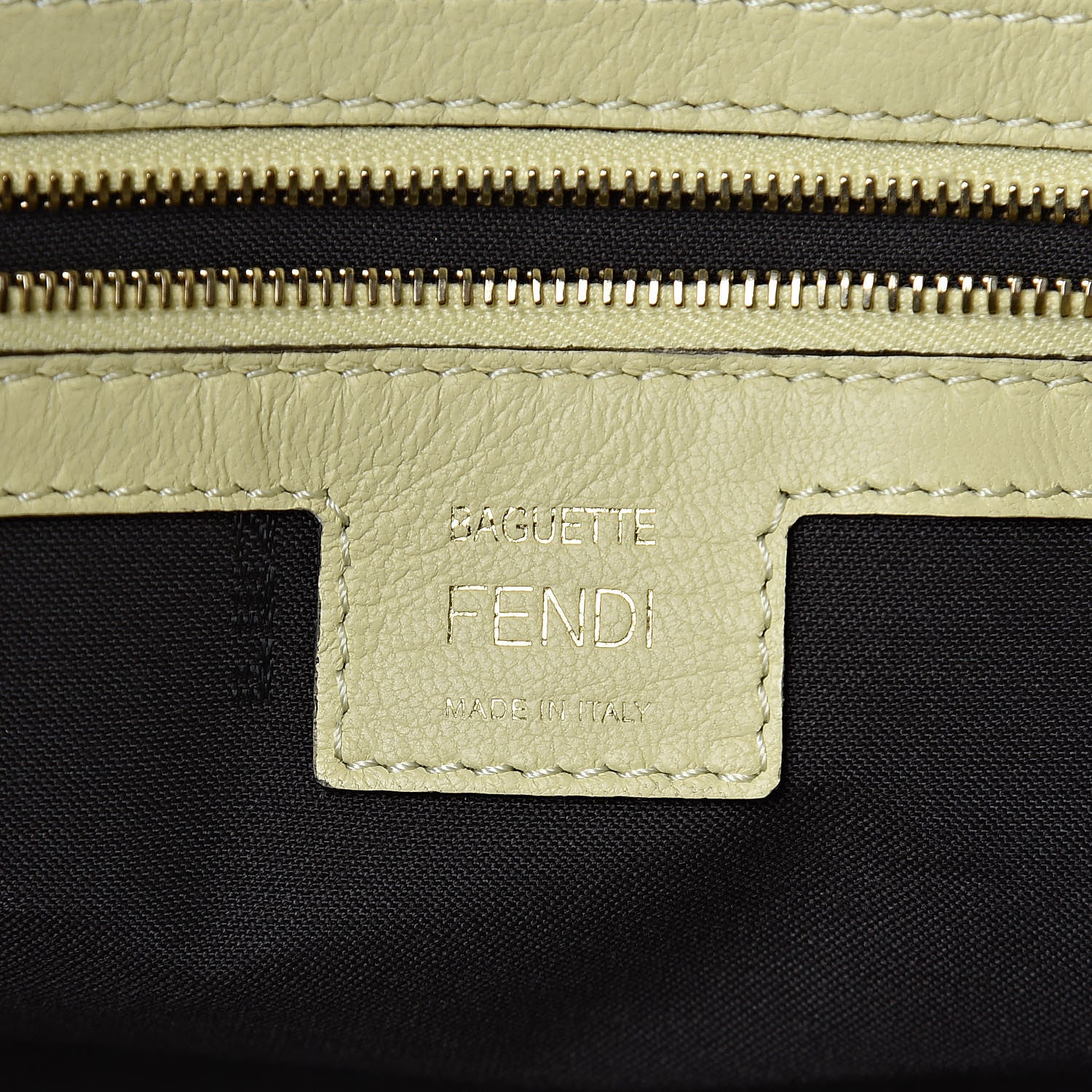 Fendi Nappa FF 1974 Embossed Large Baguette Banana 7 of 18