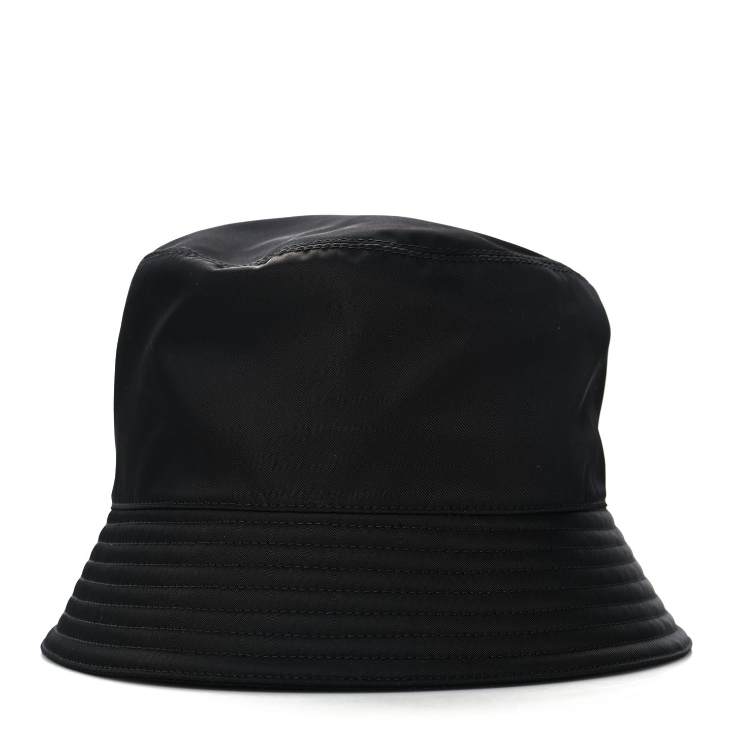 Nylon Metal Triangle Logo Womens Bucket Hat M Black