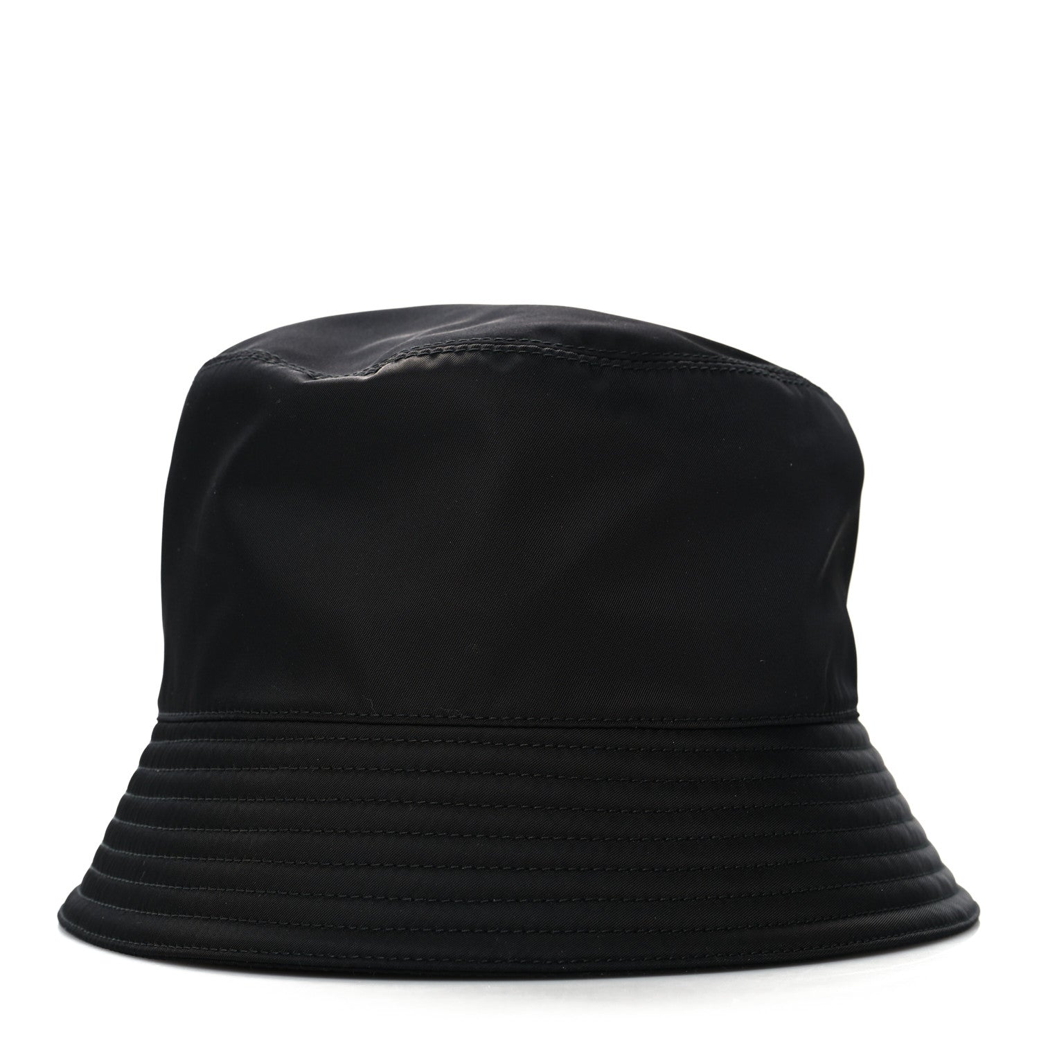 Prada Nylon Metal Triangle Logo Womens Bucket Hat M Black 4 of 8