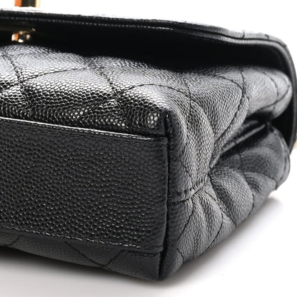 Chanel Caviar Quilted Coco Handle Clutch With Chain Black 10 of 12