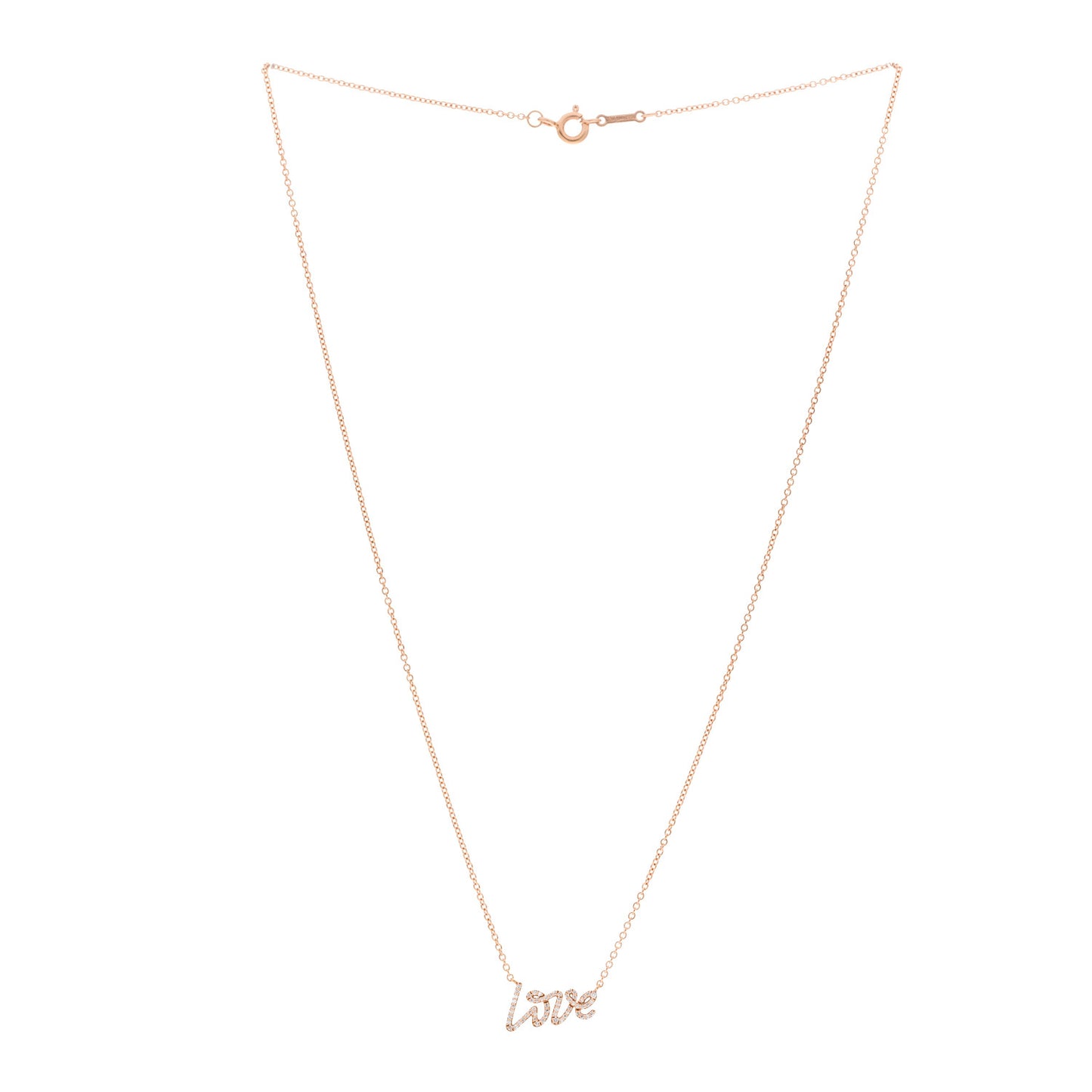 18K Rose Gold Diamond Mini Paloma's Graffiti Love Pendant Necklace