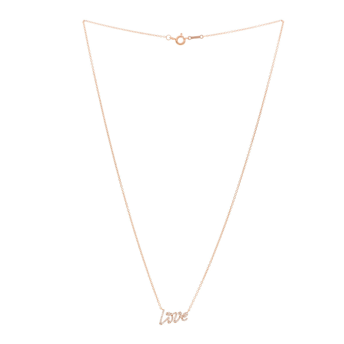 Tiffany 18K Rose Gold Diamond Mini Paloma's Graffiti Love Pendant Necklace 3 of 6