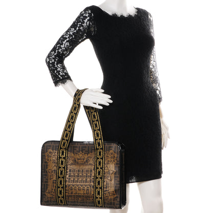 Fendi Zucca Spalmati Graffiti Print Tote Tobacco Gold 2 of 10