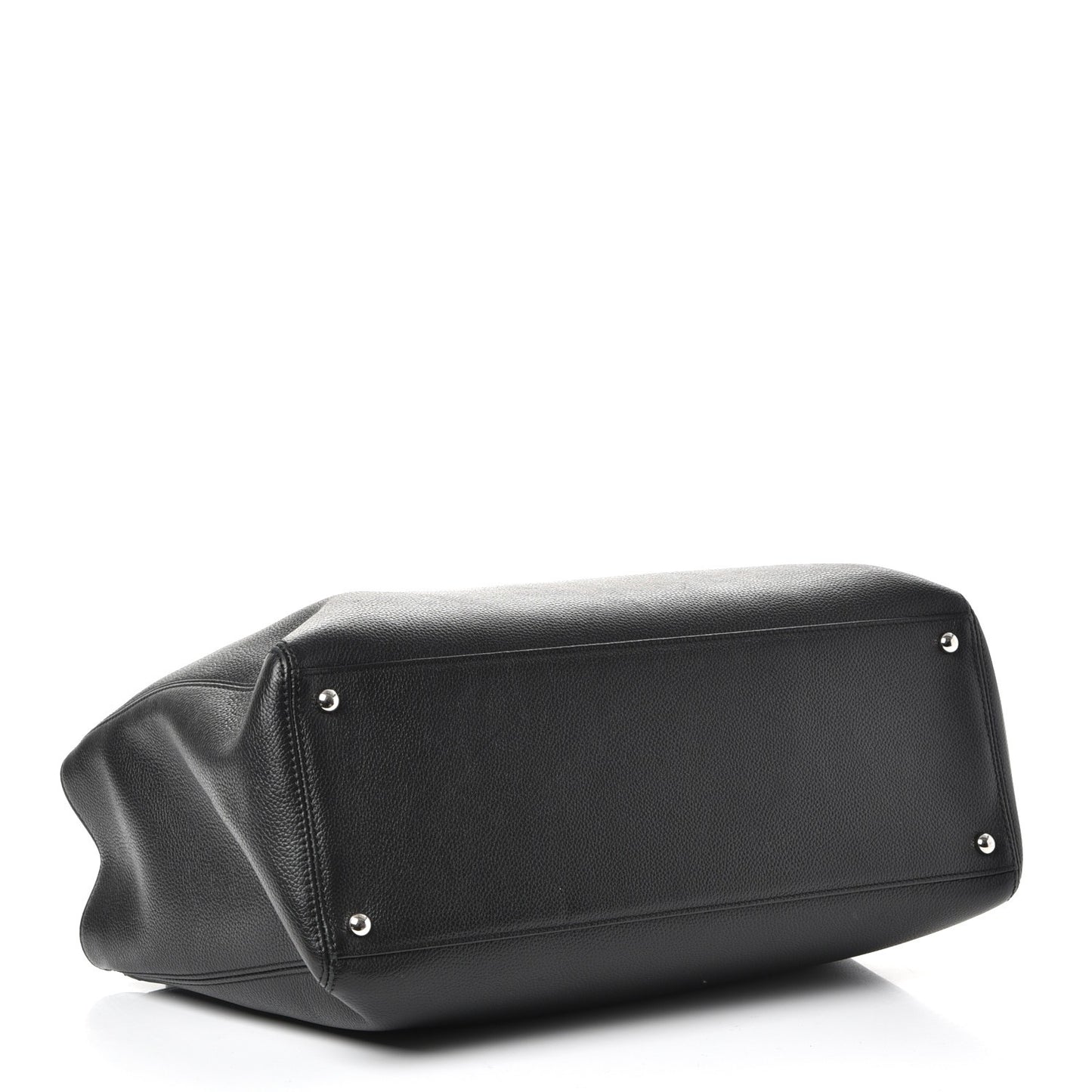 Calfskin Cerf Executive Shopper Tote Black