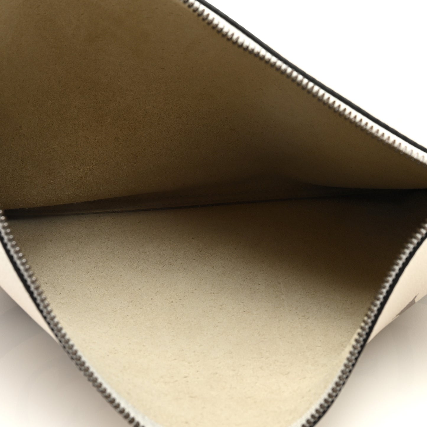 Pebbled Calfskin Medium Logo Portfolio Clutch White