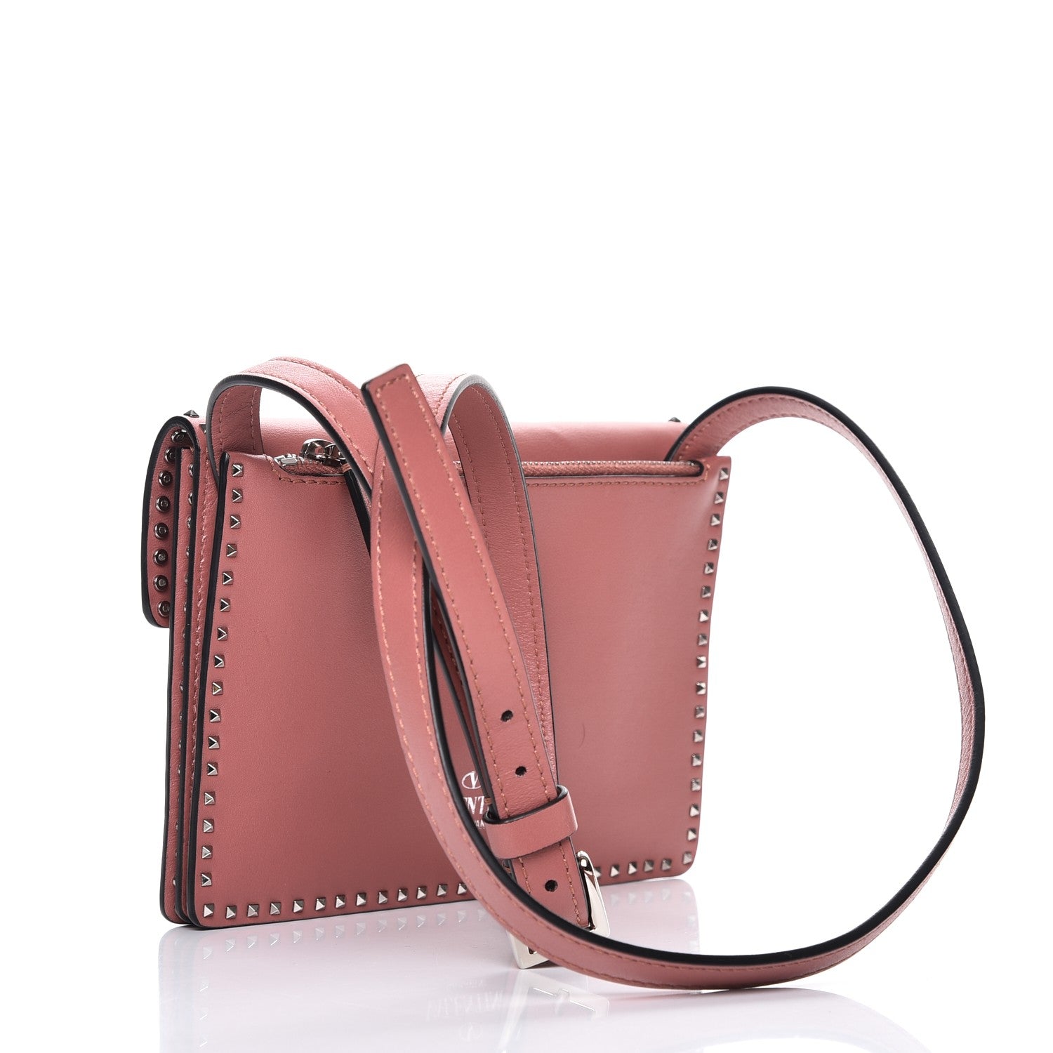 Valentino Garavani Calfskin Small Rockstud Cabana Crossbody Bag Antique Rose 3 of 7