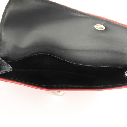 Alexander McQueen Snakeskin Calfskin Embossed Skull Continental Wallet Red 6 of 9