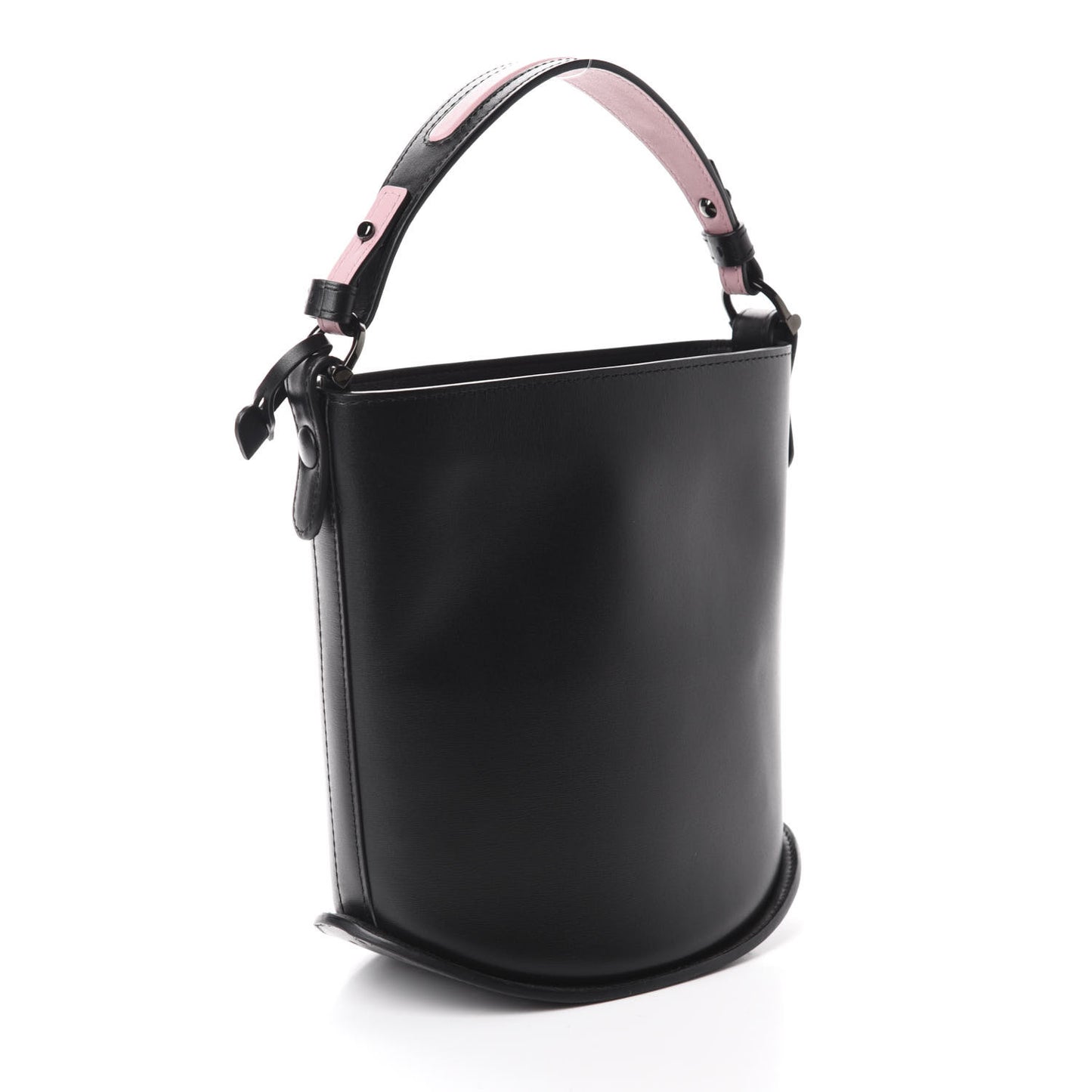 Calfskin Mini Pin Bucket Black Pink