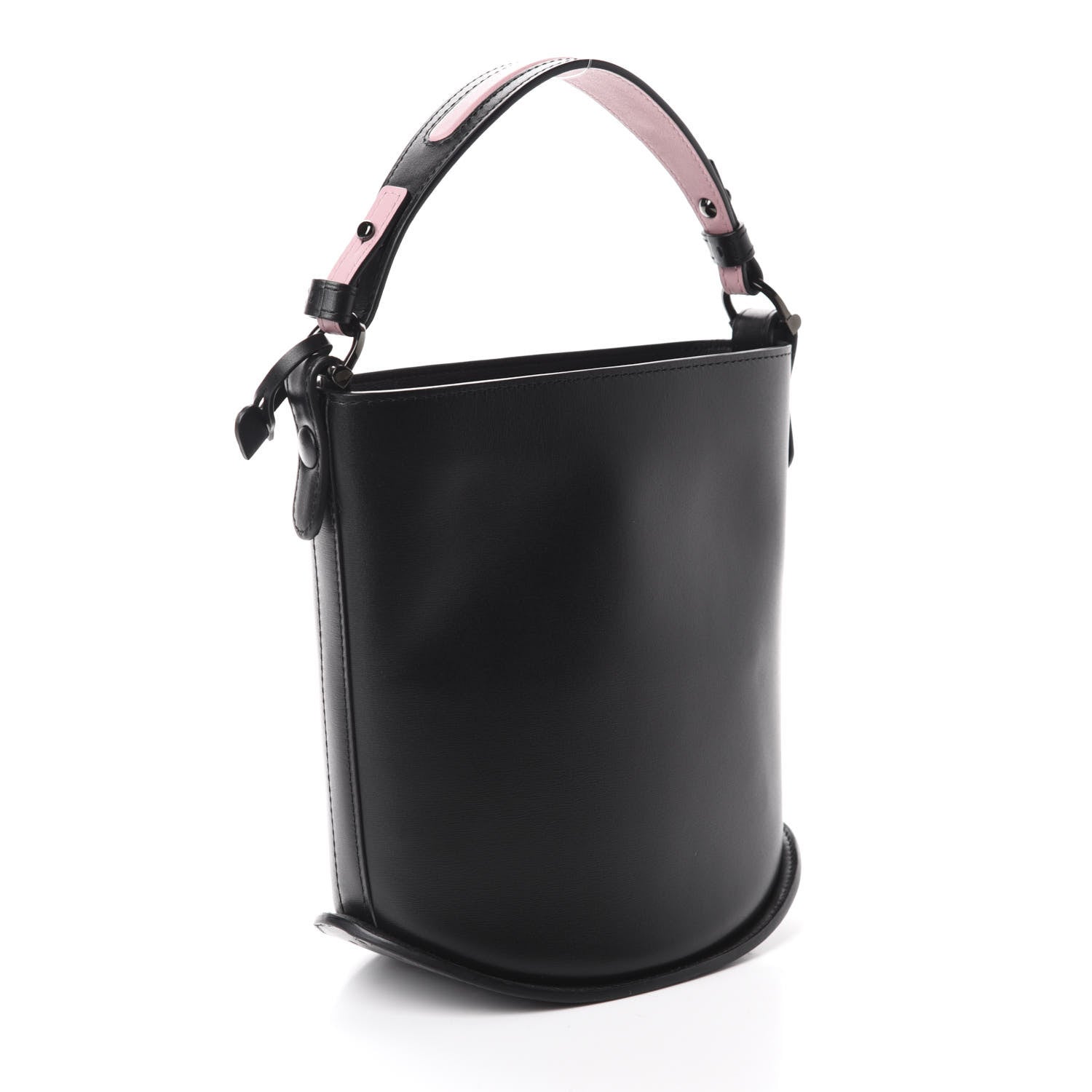Delvaux Calfskin Mini Pin Bucket Black Pink 3 of 10