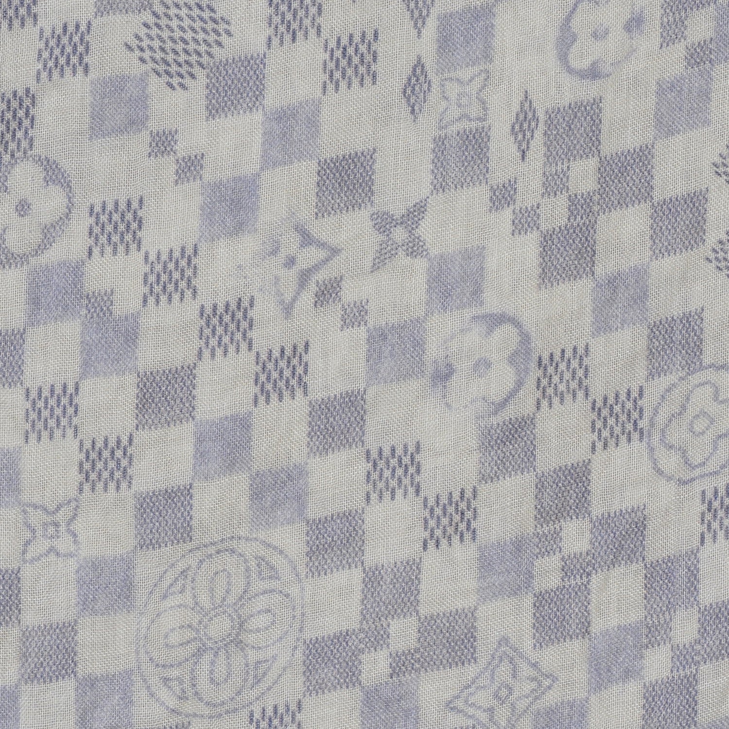 Louis Vuitton Cashmere Silk Damier Azur Stole 1 of 8