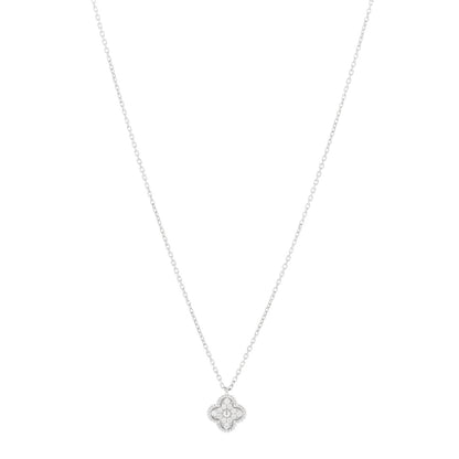 Van Cleef & Arpels 18K White Gold Diamond Sweet Alhambra Pendant Necklace 1 of 5