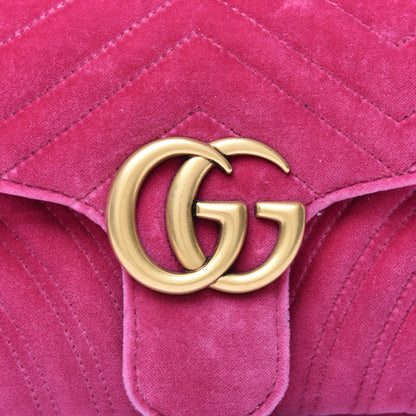 Gucci Velvet Matelasse Small GG Marmont Shoulder Bag Light Raspberry Rose 11 of 12