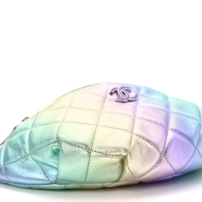 Chanel Gradient Metallic Lambskin Quilted Walking Mood Waist Bag Fanny Pack Pink Purple Green 8 of 10
