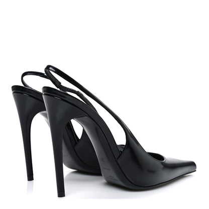 Saint Laurent Patent Vendome Slingback Pumps 38 Black 5 of 10