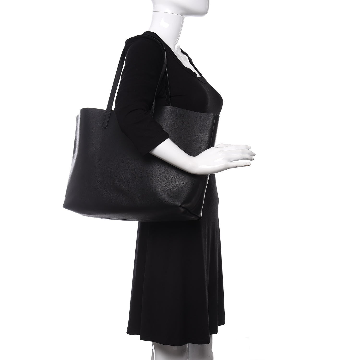 Saint Laurent Calfskin Large Shopping Tote Black 3 of 13