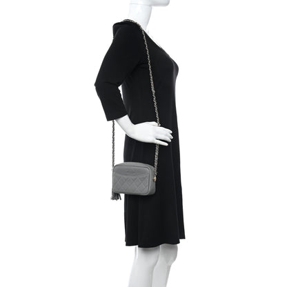 Chanel Caviar Quilted Mini Coco Tassel Camera Case Grey 2 of 12