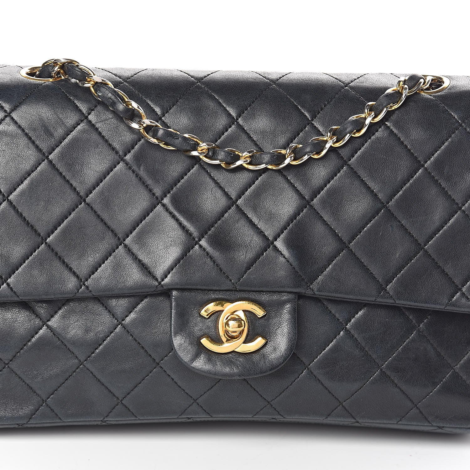 Chanel Lambskin Quilted Medium Double Flap Black 9 of 12