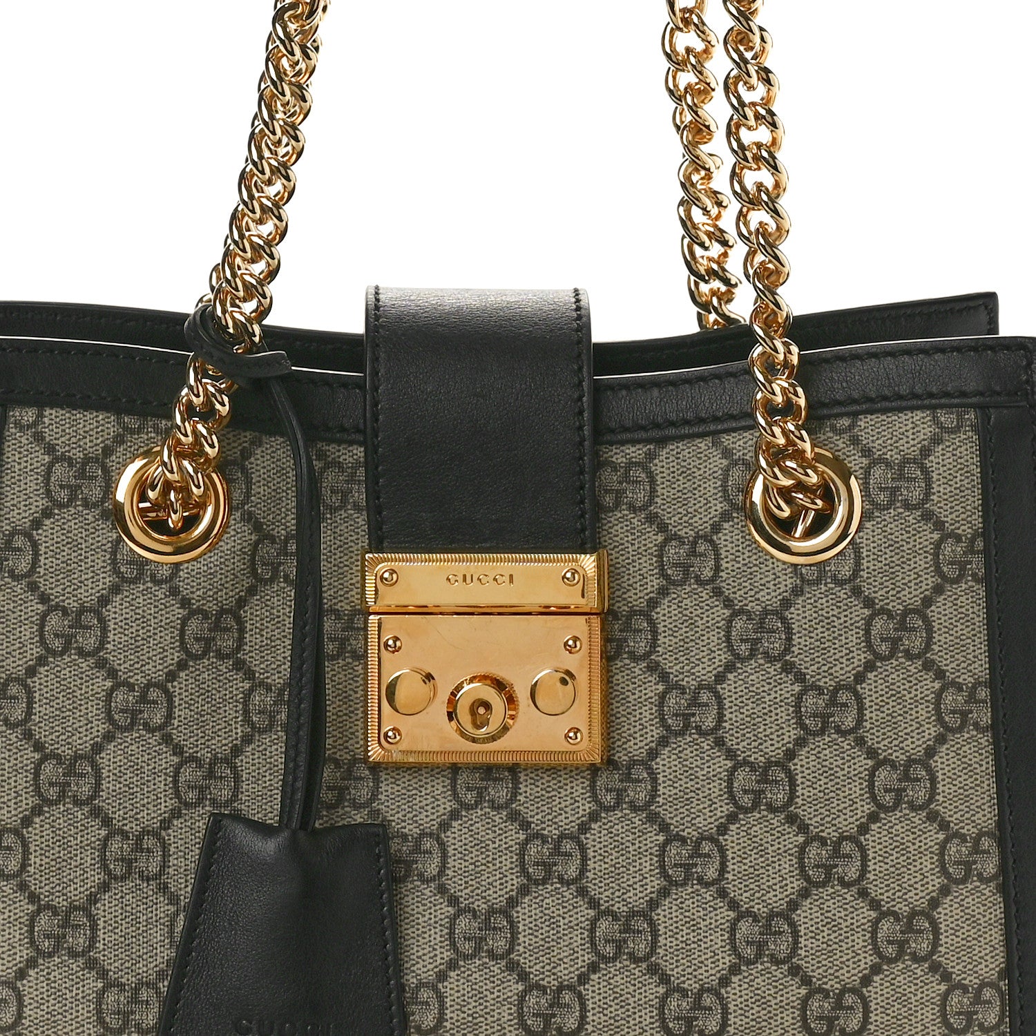 Gucci GG Supreme Monogram Small Padlock Tote Black 8 of 10