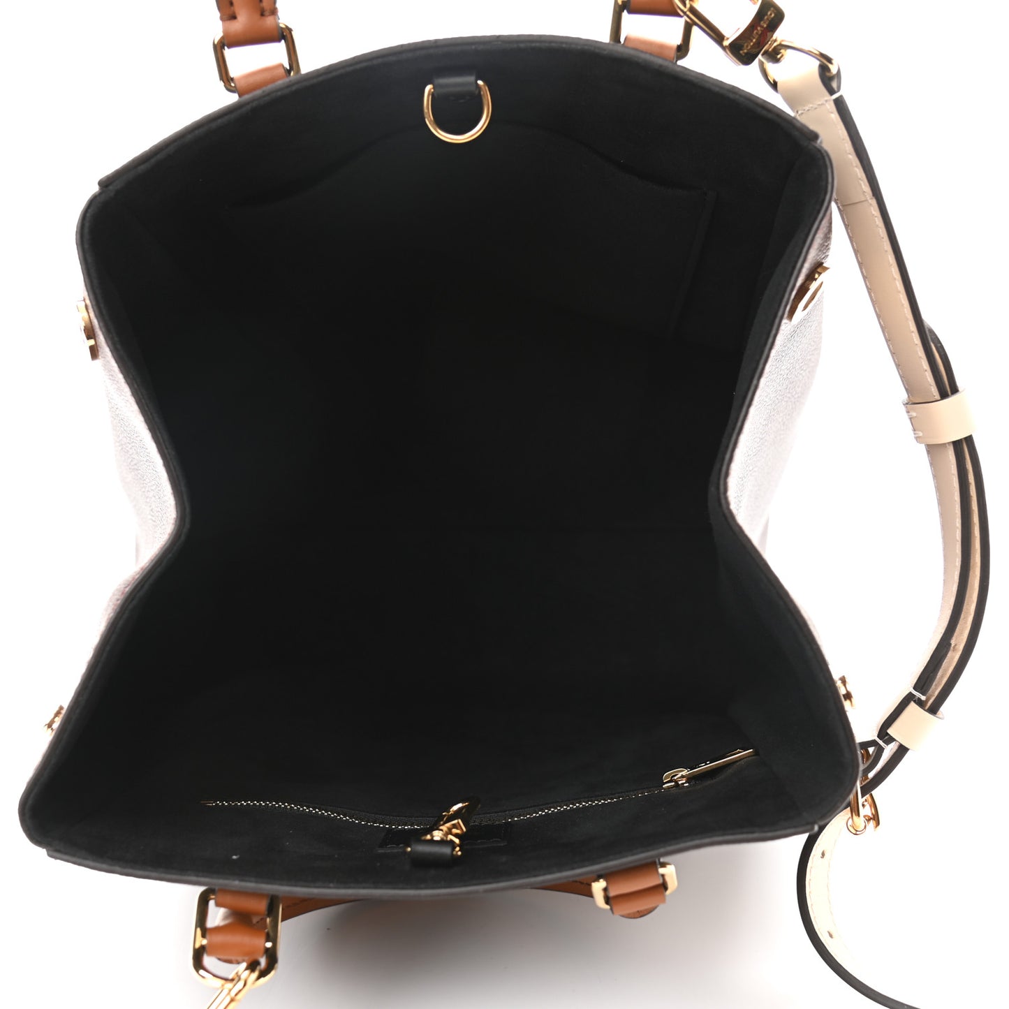 Calfskin Monogram Fold Tote MM Black Wine Cream