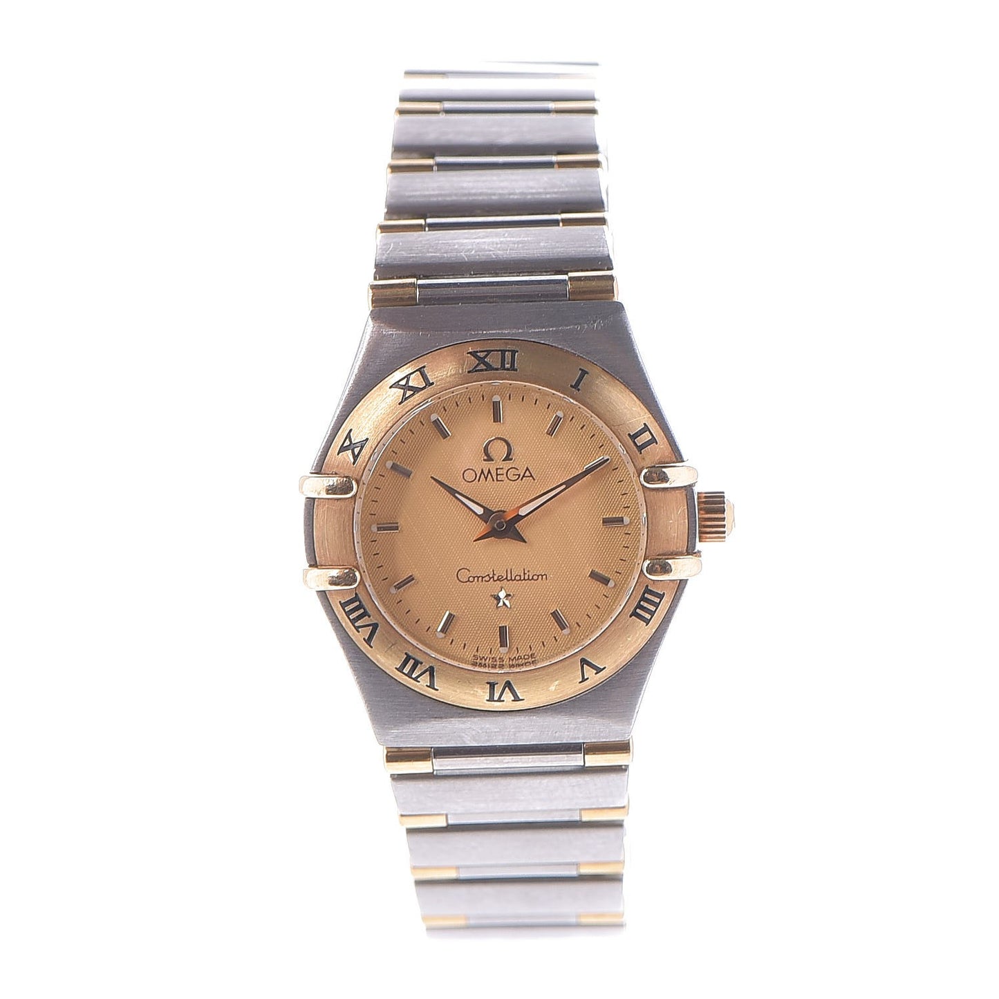 Stainless Steel 18K Yellow Gold 22mm Constellation Quartz Watch Champagne 1262.10