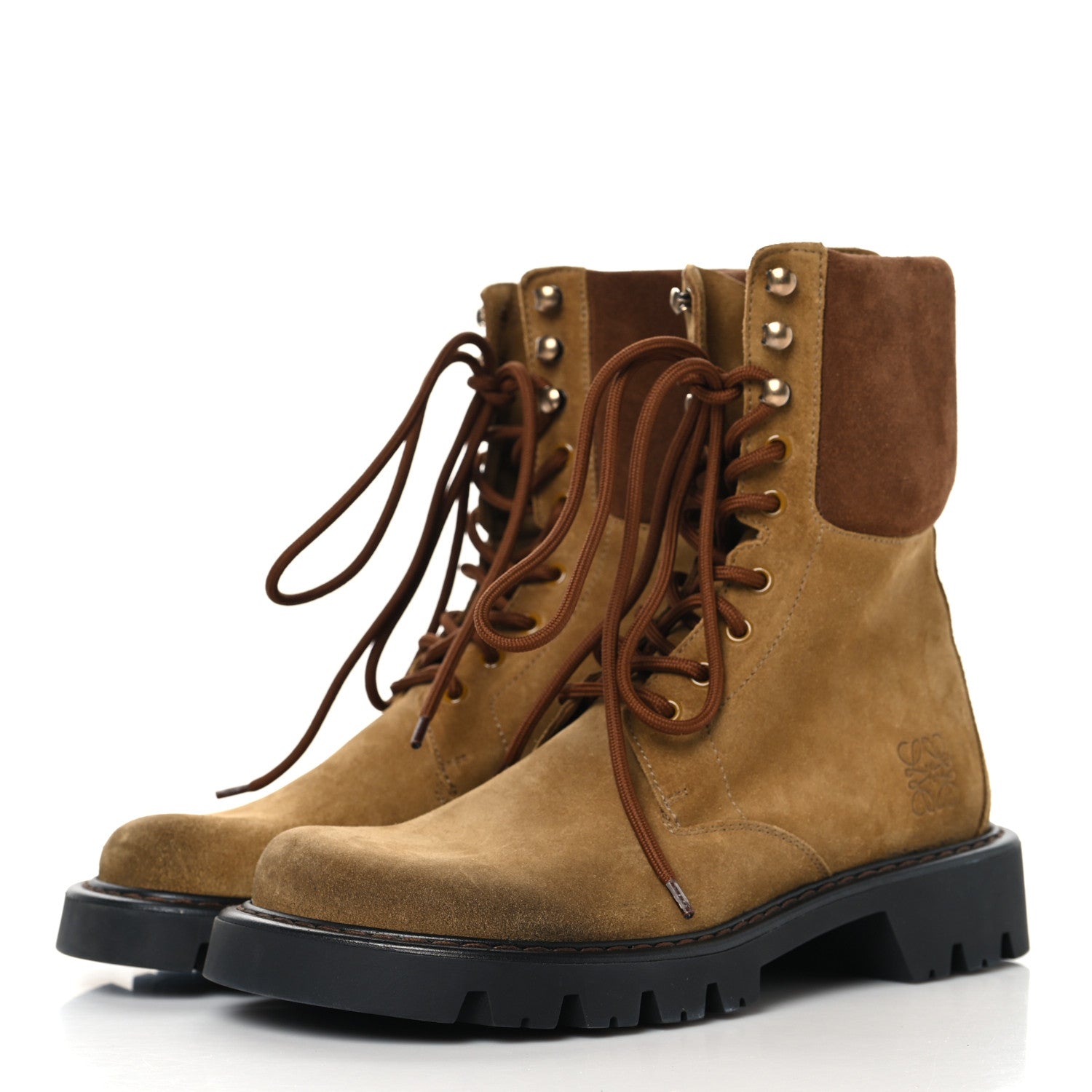 Loewe Suede Mens Sierra Combat Boots 40 Tobacco Brown 4 of 8