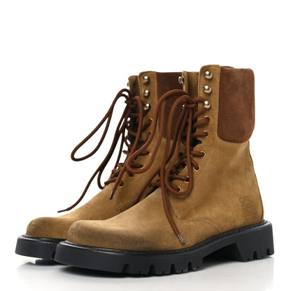 Loewe Suede Mens Sierra Combat Boots 40 Tobacco Brown 4 of 8