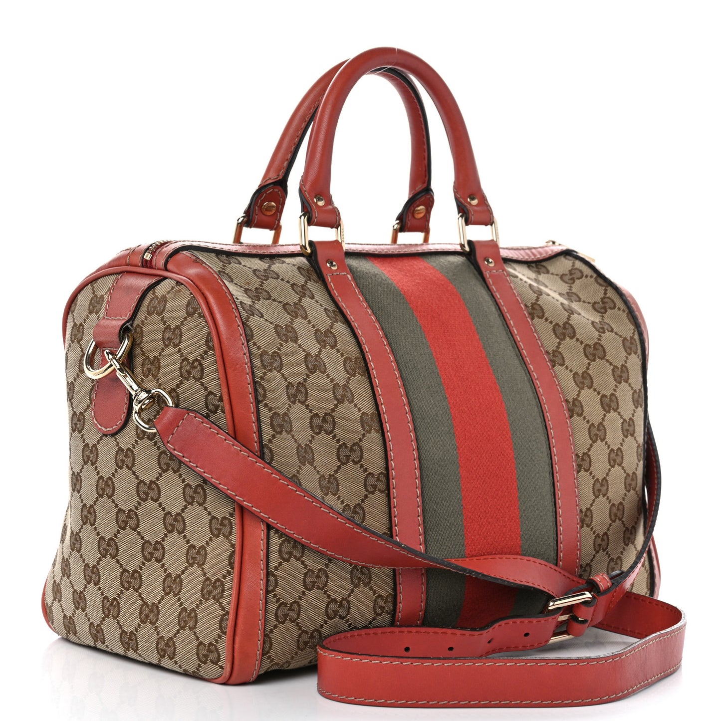 Monogram Vintage Web Medium Boston Pink