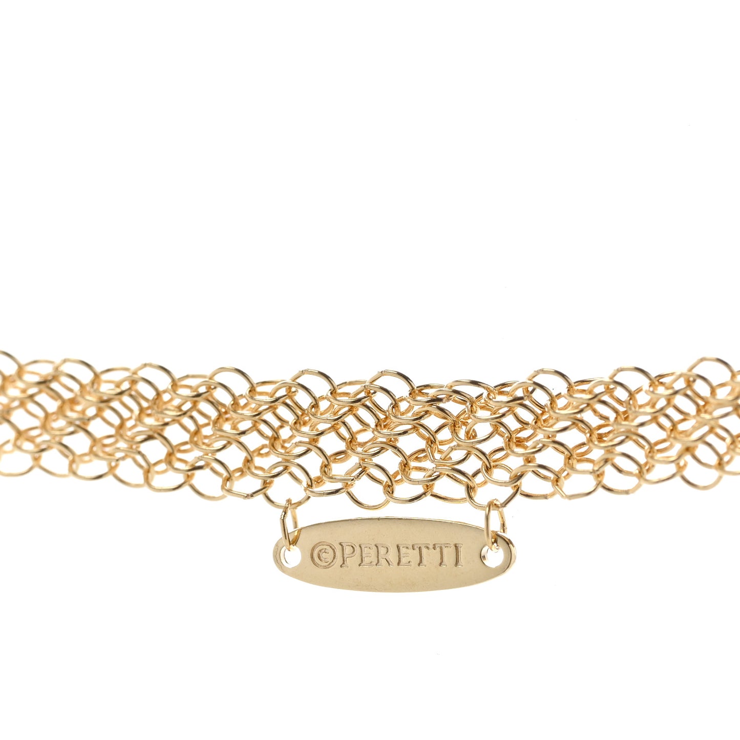 18K Yellow Gold Jade 35mm Open Heart Elsa Peretti Necklace