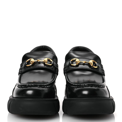 Gucci Magnum Calfskin Nappa Samoa Womens Horsebit Platform Chunky Lug Sole 40mm Loafers 41 Black 3 of 12