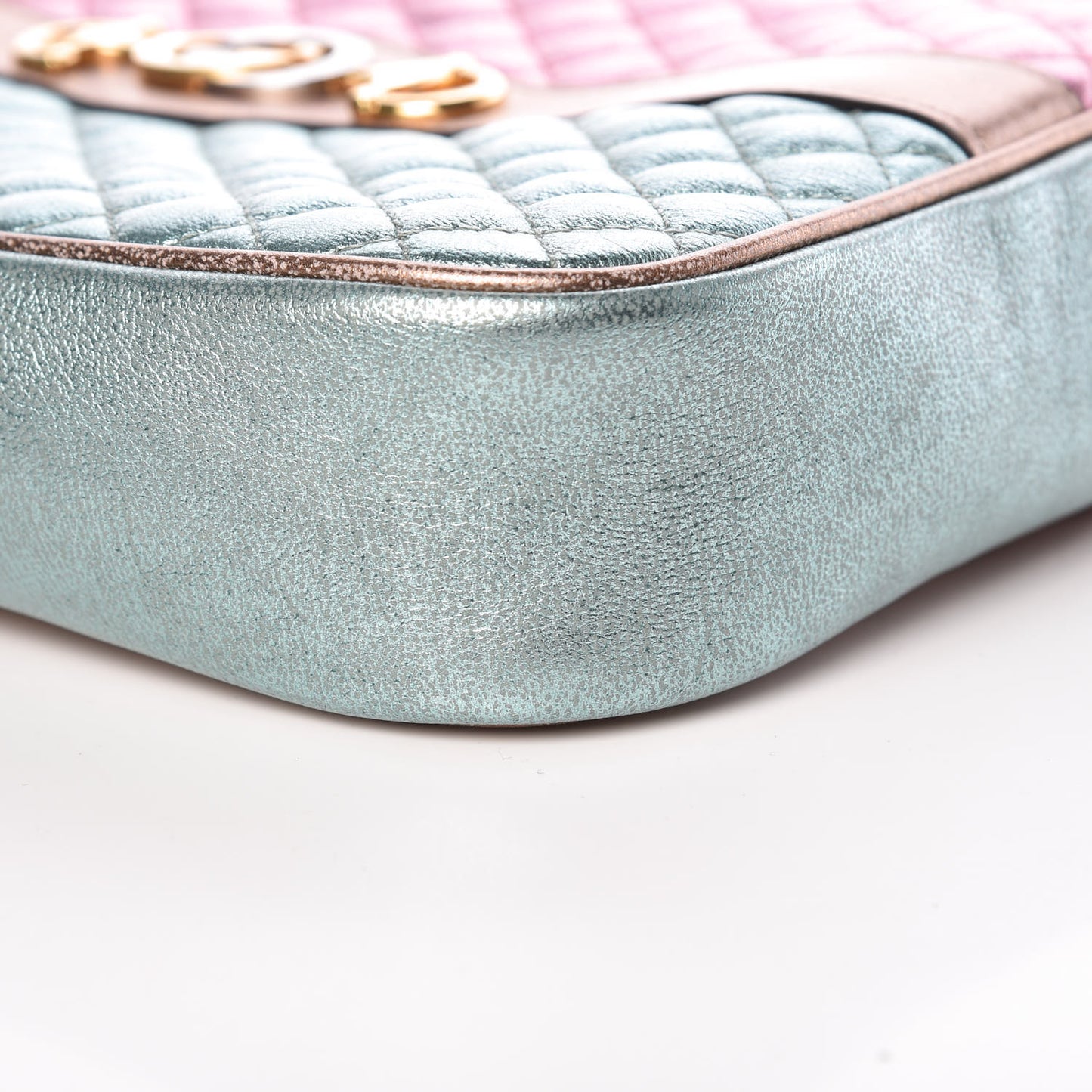 Laminated Nappa Trapuntata Small Zumi Shoulder Bag Rosa Lago Rame