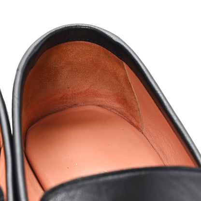 Hermes Goatskin Womens Royal Loafers 36 Black 11 of 12