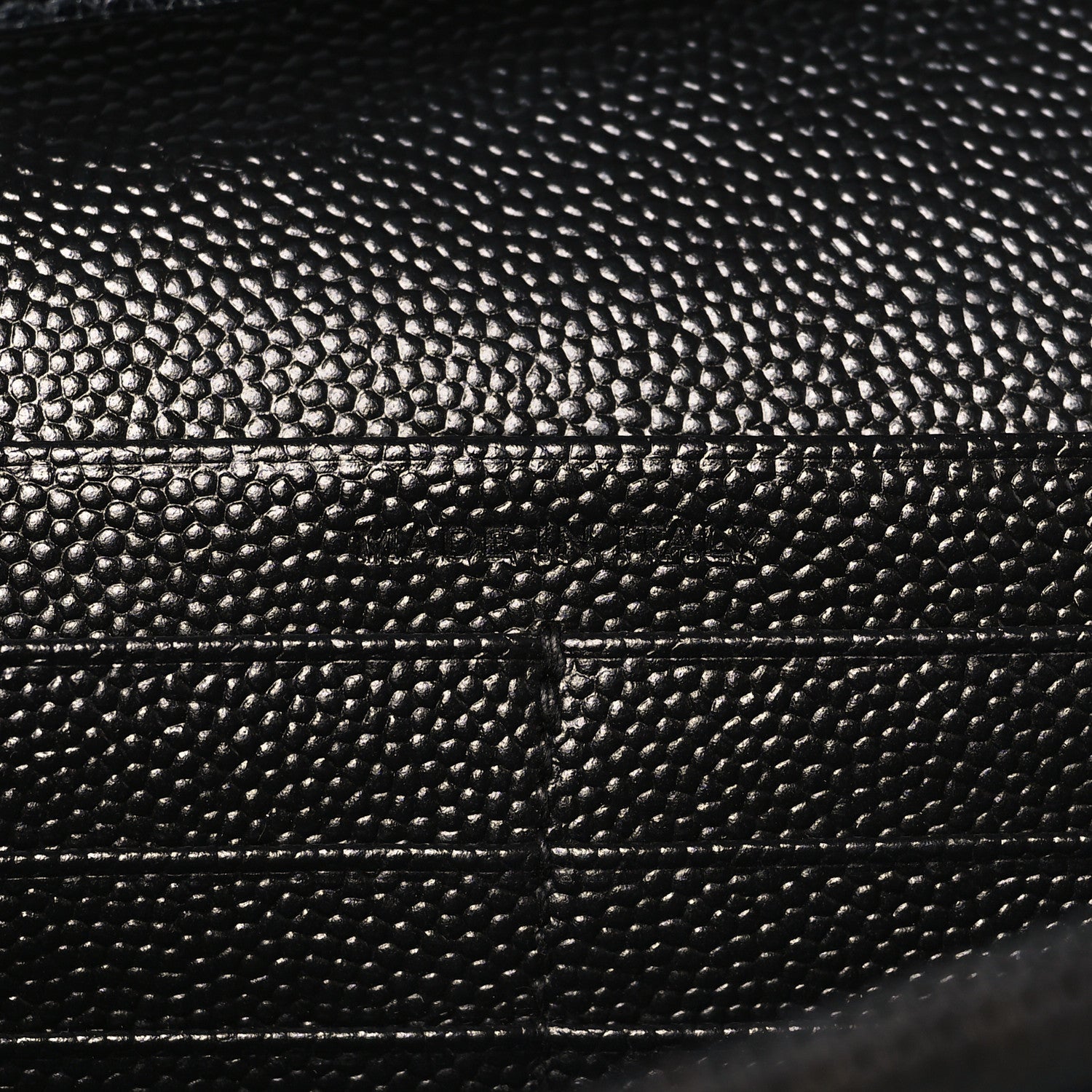 Saint Laurent Grain De Poudre Matelasse Chevron Monogram Monochrome Chain Wallet Black 7 of 10