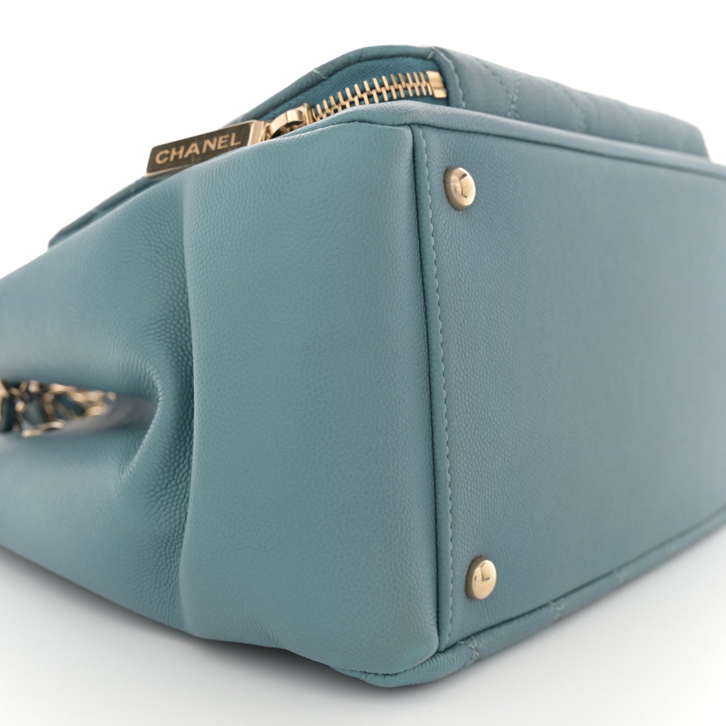 Caviar Quilted Small Business Affinity Shopping Bag Blue