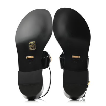 Gucci Calfskin Chain Thong Sandals 39 Black 5 of 7